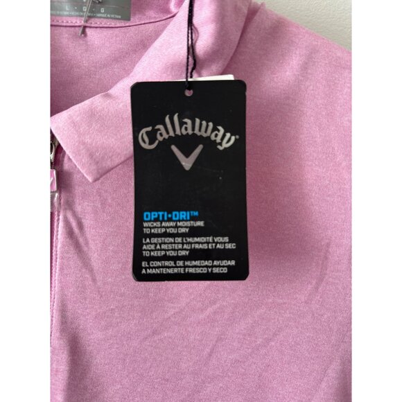 Callaway Womens Sleeveless Polo Shirt Sunset Pink Large Opti-Dri Moisture-Wickin - Picture 2 of 5